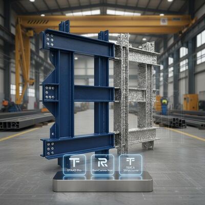 Buy Painting Or Hot DIP Galvanized Industrial Steel Structure Manufactured Using Tekla STAAD Pro RamConnection Software Ensuring Construction online manufacture