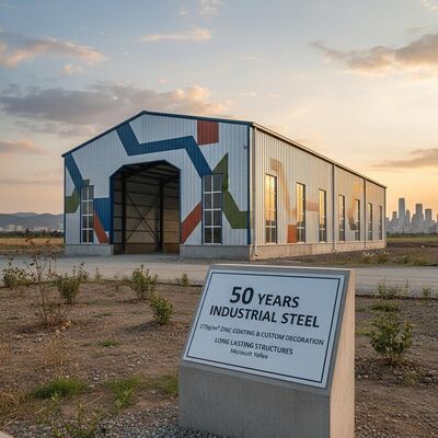 acheter Bâtiment industriel en acier de 50 ans avec revêtement de zinc de 275 g par mètre carré et décoration personnalisée pour des structures durables fabrication en ligne