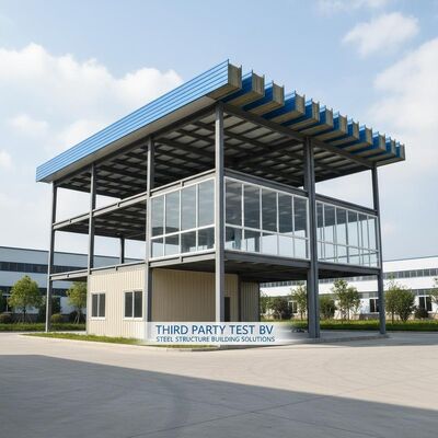 Buy Third Party Test BV Steel Structure Building Multi Levels Featuring Roof Cladding Sandwich Panel Glass Wool Offering And Building Solutions online manufacture