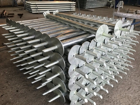 Solar PV Mounting System Ground Screw with Customized Shaft and Galvanized Post Anchor