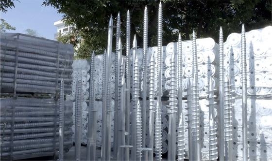 Solar Helical Ground Anchor Extruded Q355 Steel Shaft Ground Helical Screw Anchors