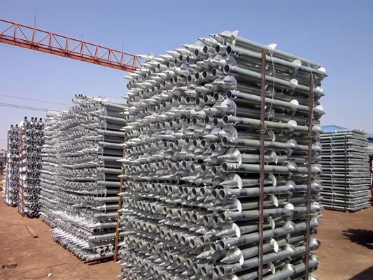Double Leaf Pre Embedded Helical Ground Anchors Length 1600mm Galvanised Screw Piles