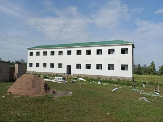 School Steel Frame Buildings Blast / Painted / Galvanized Surface Finished Customized Design