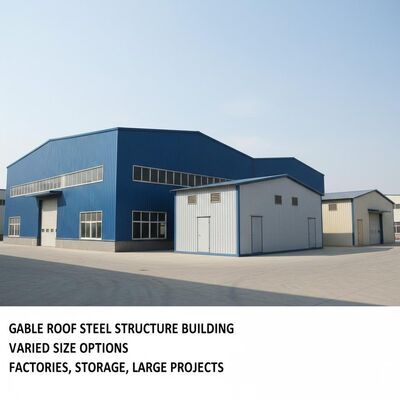 Gable Roof Steel Structure Building in Varied Size Options Perfect for Factories Storage Units and Large Scale Projects