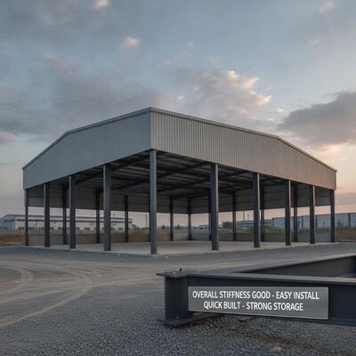 The Overall Stiffness Is Good Steel Structure Warehouse Easy Install Quick Built Blast Painted Galvanized Surface Finished Strong Storage Space
